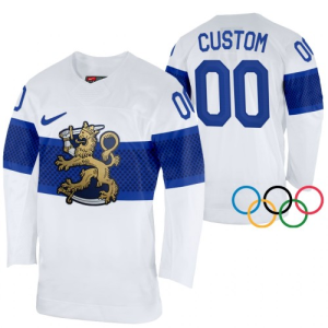 Finnland Trikot Custom 2022 Winter Olympics Weiß Authentic