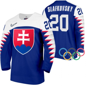 Slowakei Trikot Juraj Slafkovsky 20 2022 Winter Olympics Navy Authentic