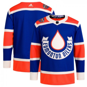 Edmonton Oilers Trikot Benutzerdefinierte Heritage Classic Authentic Adidas 2023-24 Blau